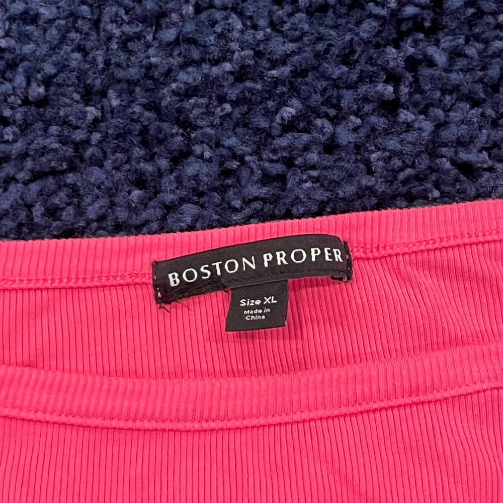 Boston Proper Vibrant Pink Long Sleeve Top - Picture 2 of 3